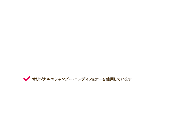 オリジナルのシャンプー・コンディショナーを使用しています